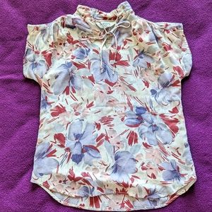 Vintage Floral Top with Tie